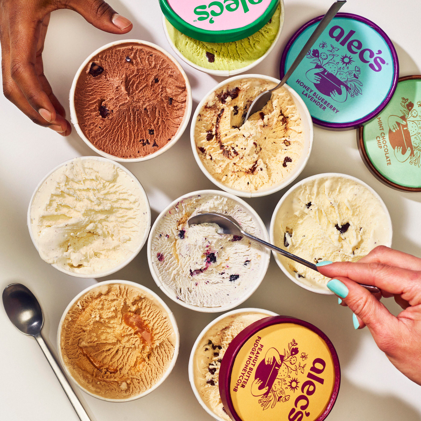 alec's ice cream product layout top view